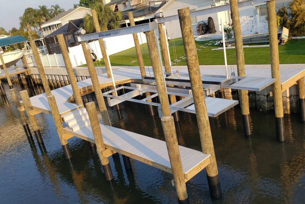 Boat-Lift-with-Boat-in-St-Pete-Florida-2 Boat on boat lift by Sea Mount Boat Lifts